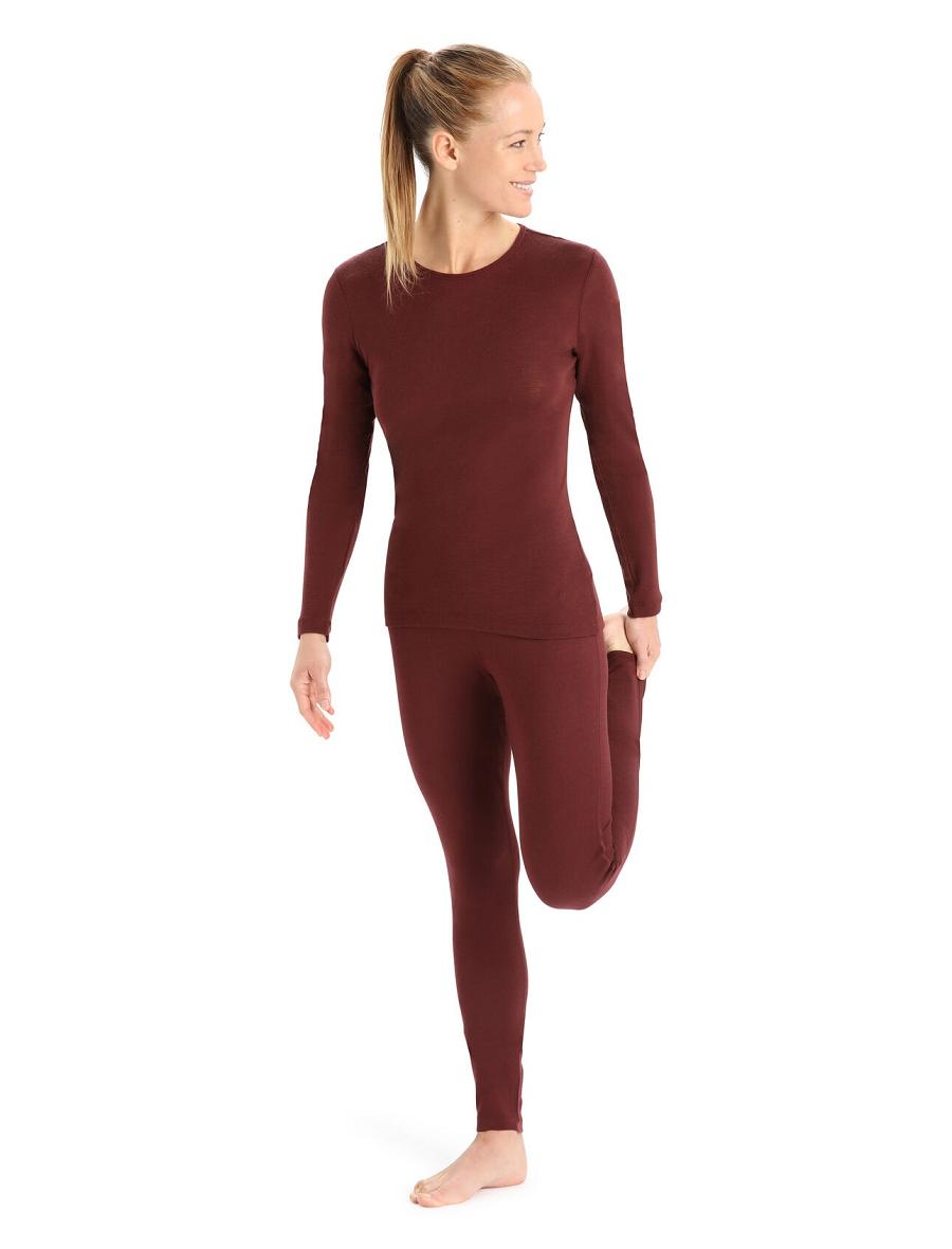 Espresso Icebreaker Merino 175 Everyday Long Sleeve Crewe Thermal Top Women's Base Layers | AU 1910OKIR